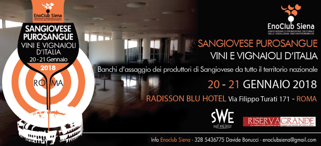 Roma, 20 e 21 gennaio – Sangiovese Purosangue a Roma 2018